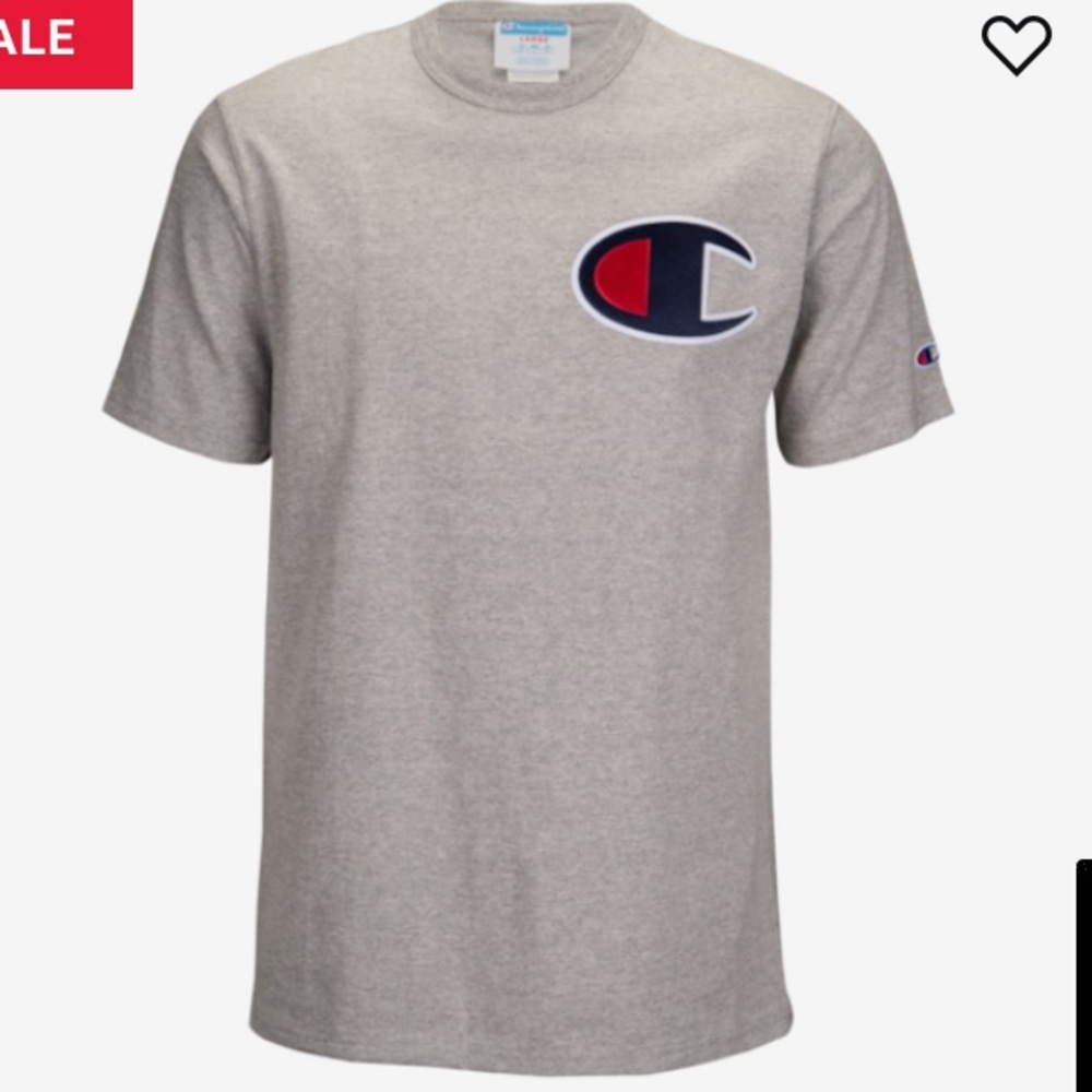 Grey big “c” logo Champion shirt